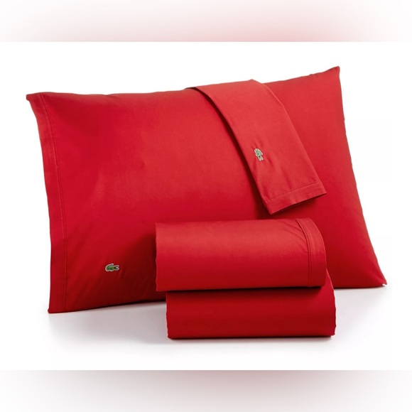 LACOSTE HOME
Solid 100% Cotton Percale Sheet Set, Queen - Picture 1 of 3
